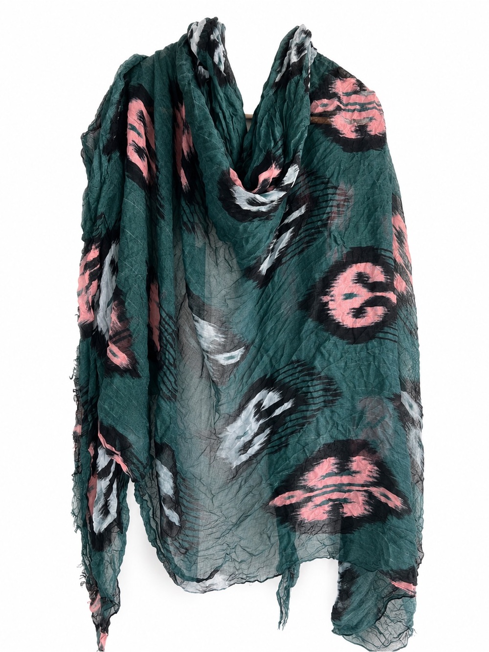 Italian Made Modal Cashmere Scarf | Oscar de la Renta Signature Ikat Print